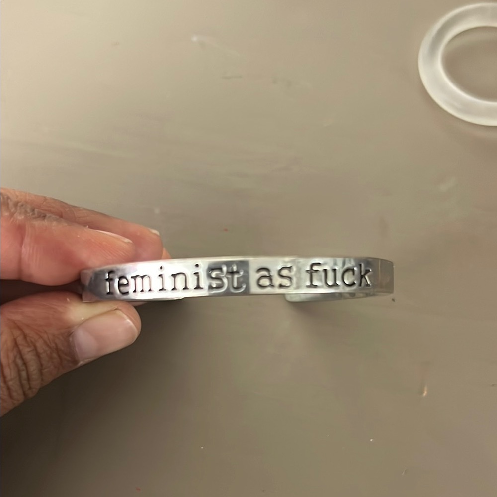 Silver Feminist Bracelet